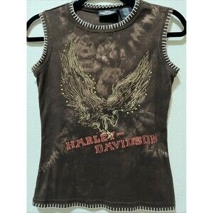 Harley Davidson Women’s VTG Rhinestone Tank Top Festival Y2K